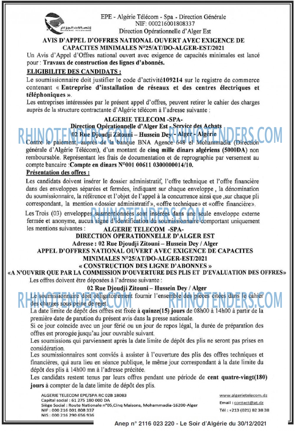 LE SOIR D'ALGERIE