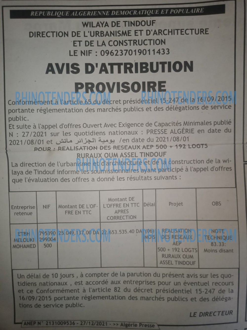 ALGERIE PRESSE
