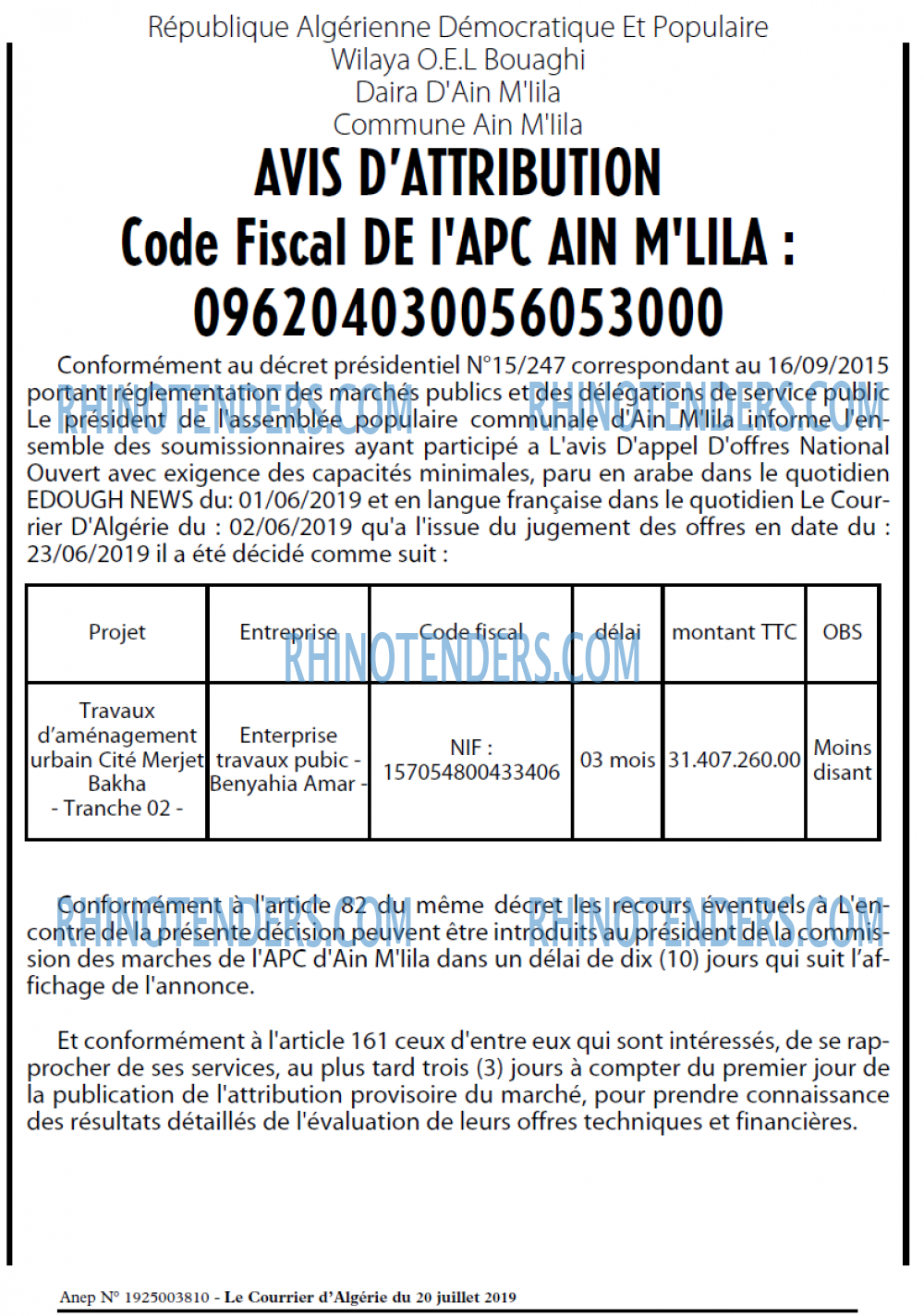 Le Courrier d'Algerie