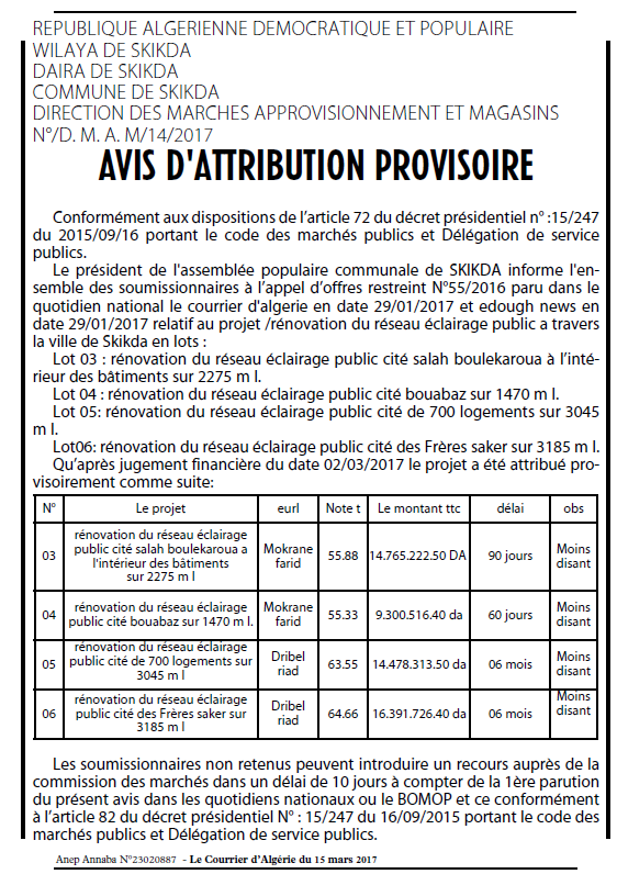 Le Courrier d'Algerie