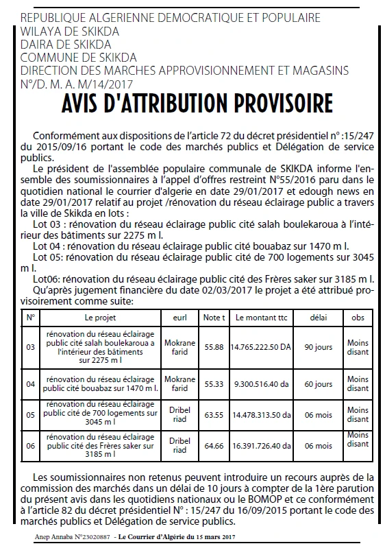 Le Courrier d'Algerie