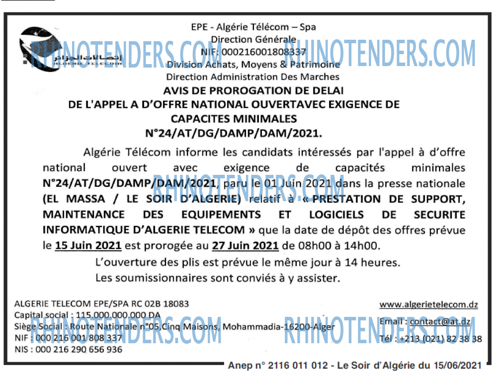 LE SOIR D'ALGERIE