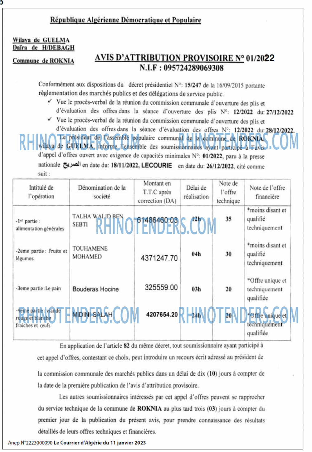 Le Courrier d'Algerie