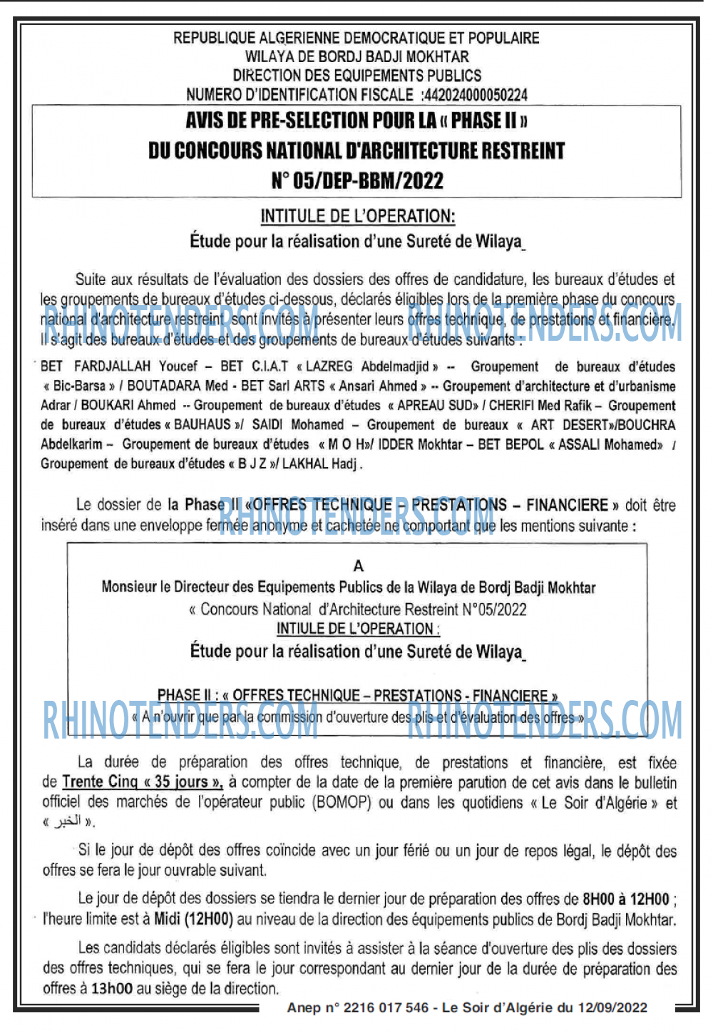 LE SOIR D'ALGERIE