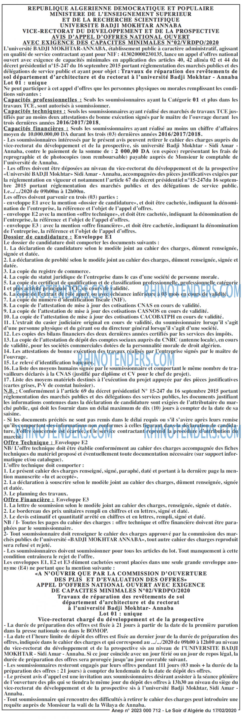 LE SOIR D'ALGERIE