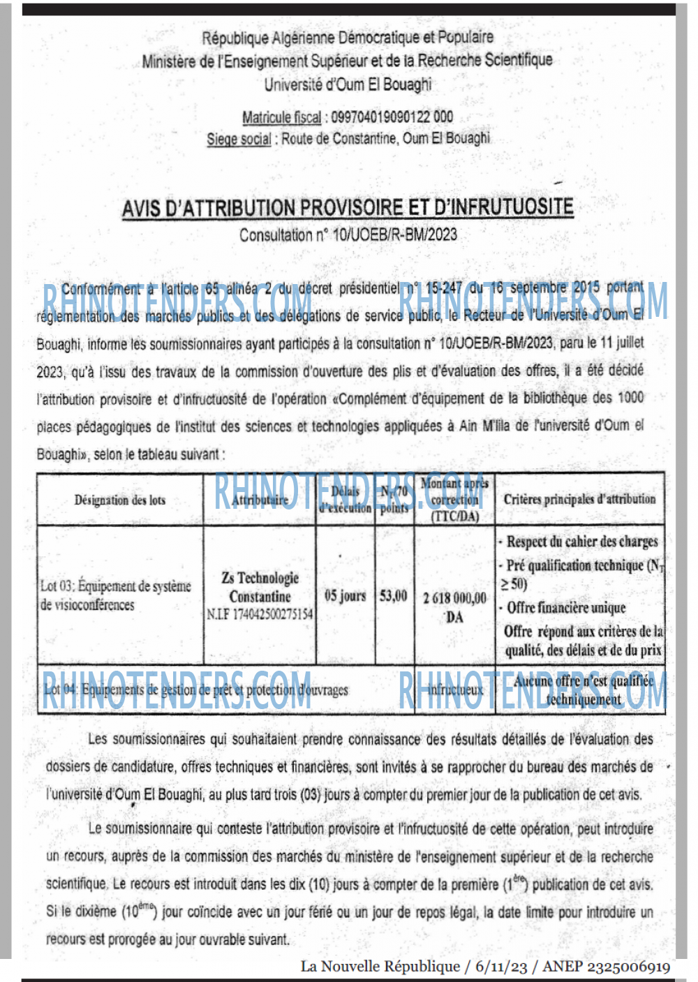 NOUVELLE REPUBLIQUE
