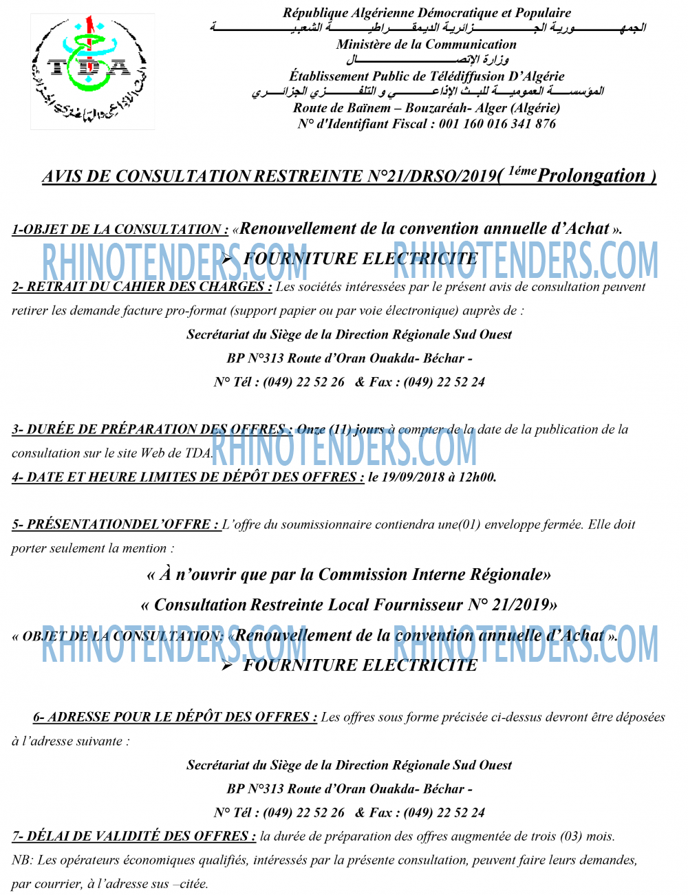 TDA - Télédiffusion d'Algérie