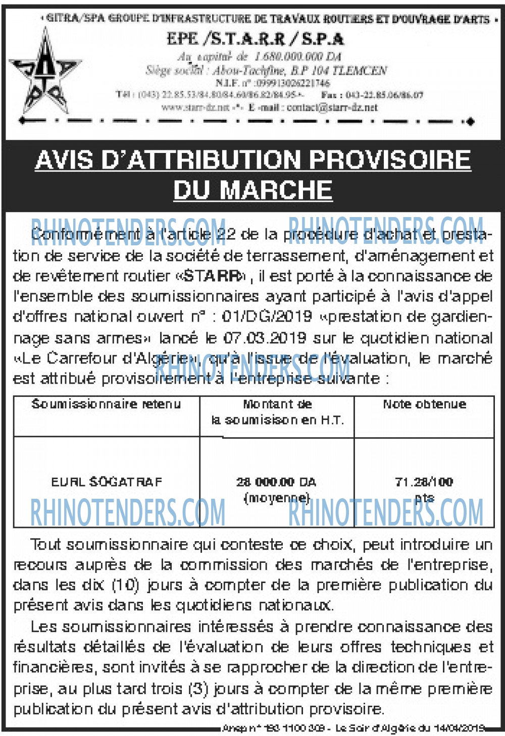 LE SOIR D'ALGERIE