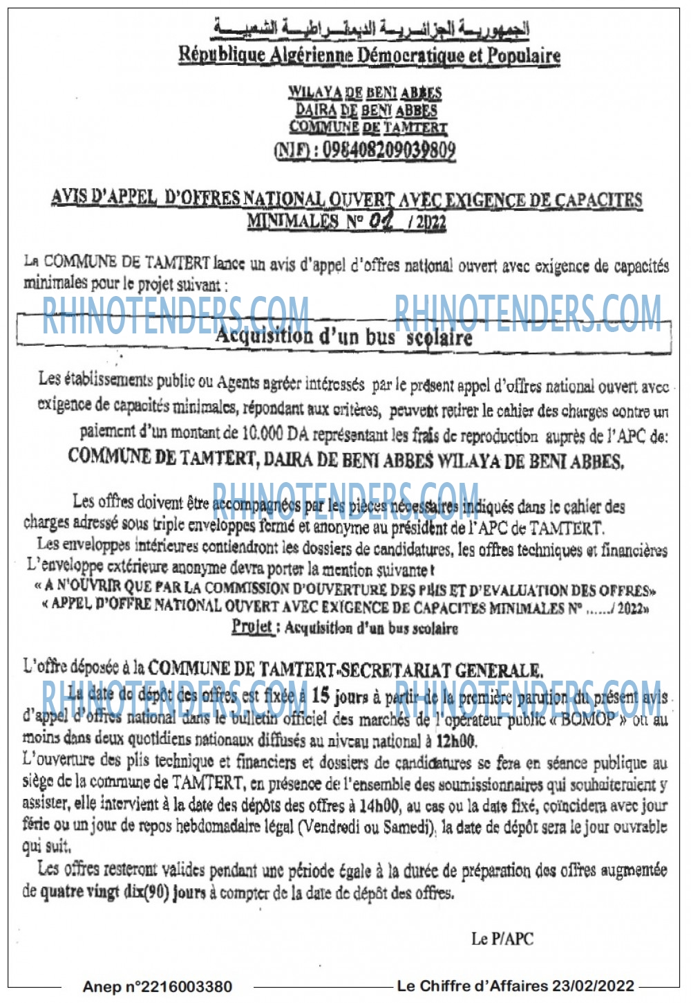 Le Chiffre d'Affaires