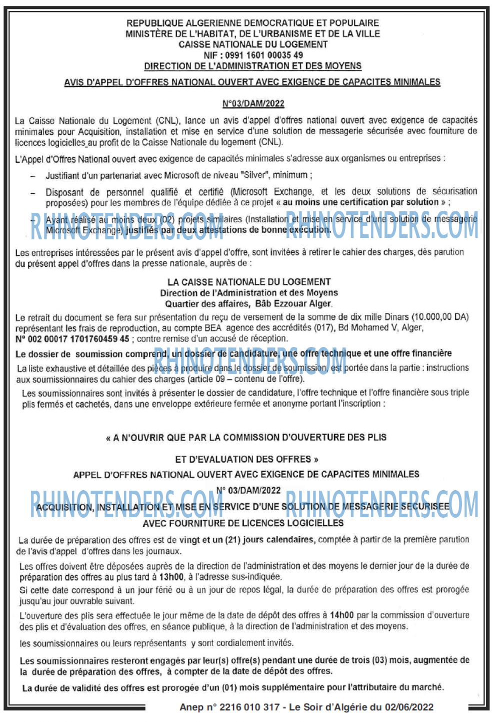 LE SOIR D'ALGERIE