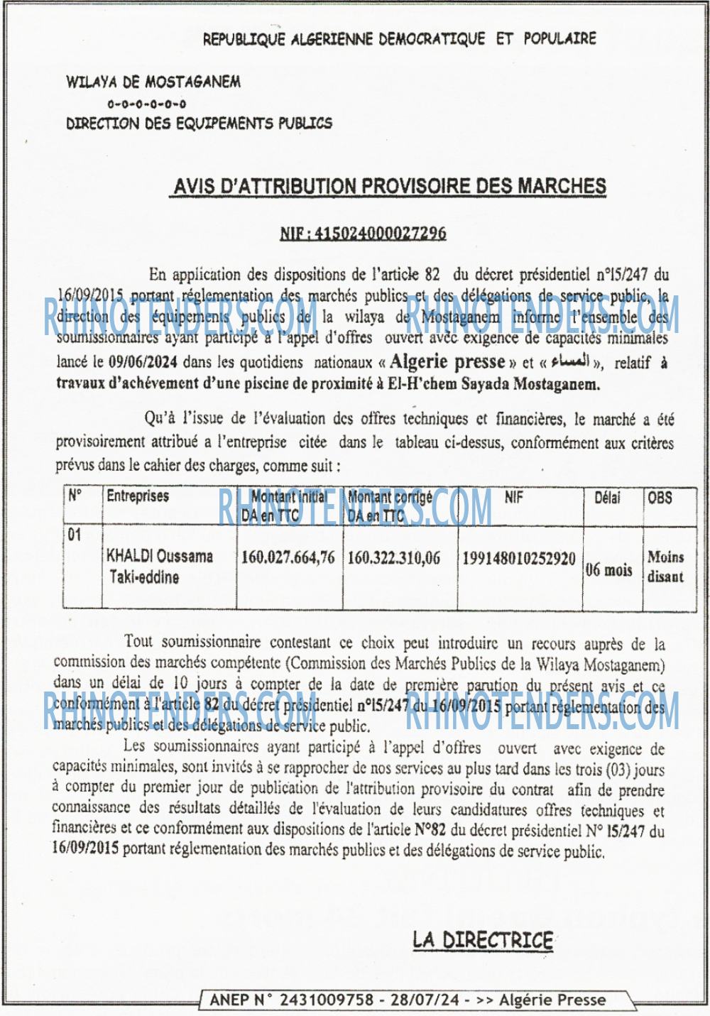 ALGERIE PRESSE
