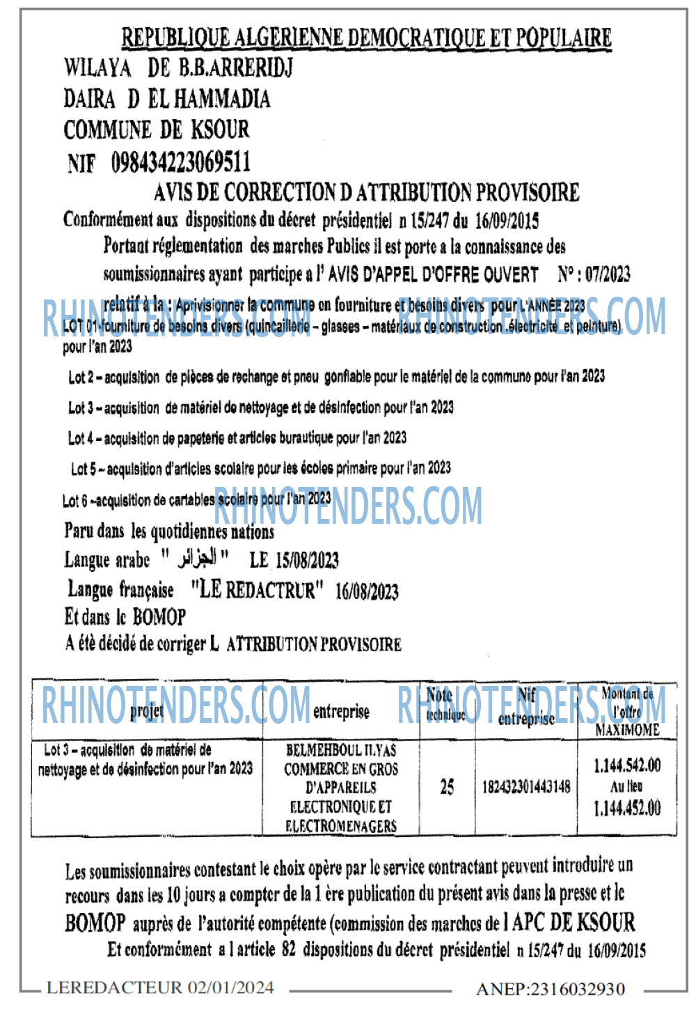 LE REDACTEUR