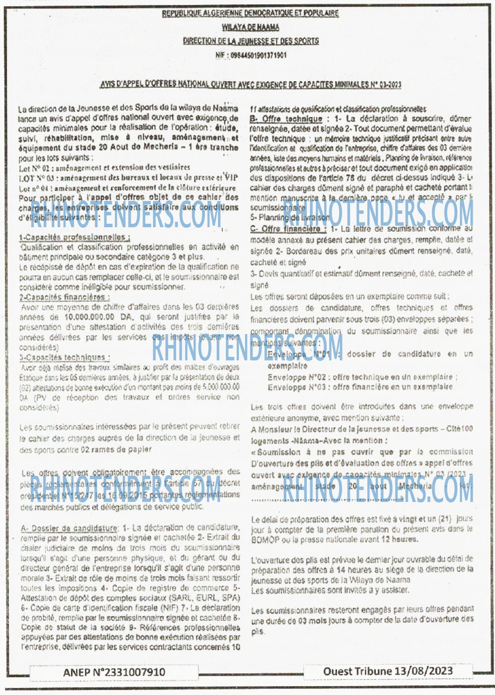 ouest TRIBUNE