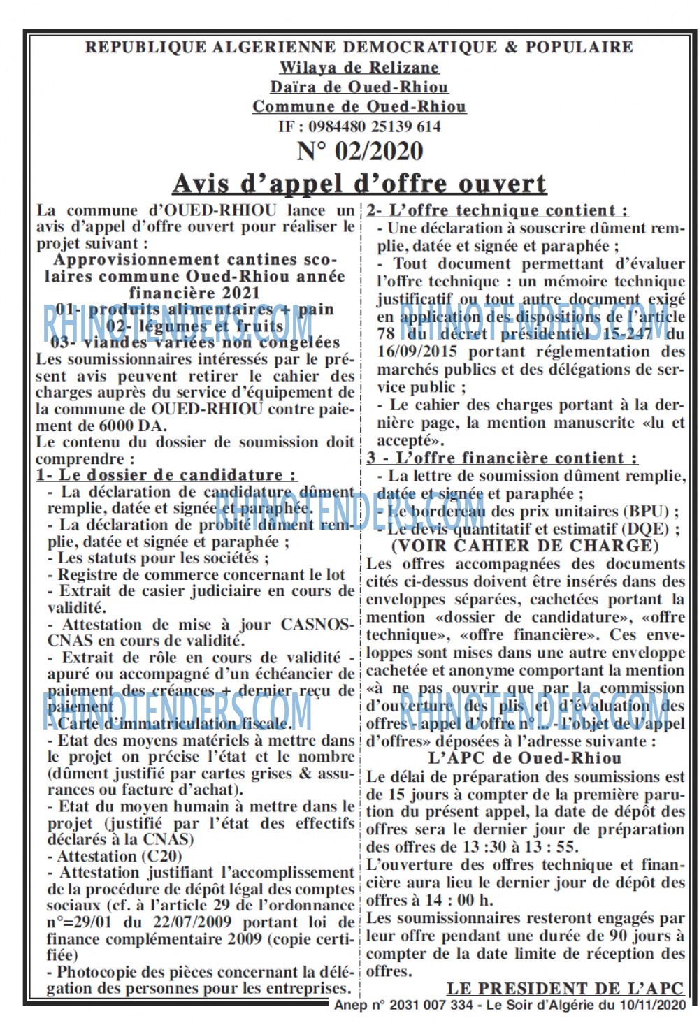LE SOIR D'ALGERIE