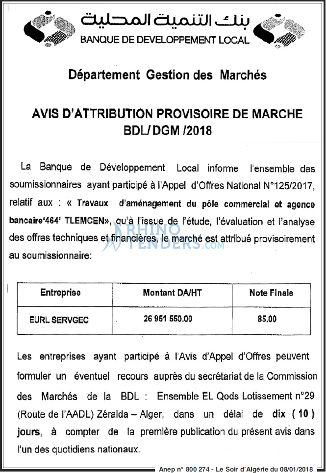LE SOIR D'ALGERIE
