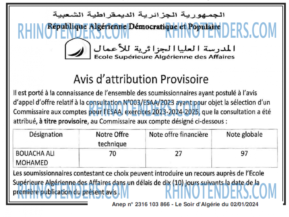 LE SOIR D'ALGERIE
