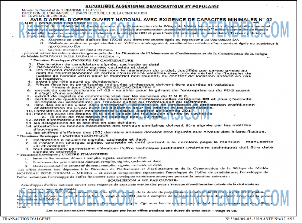 TRANSACTION D'ALGERIE