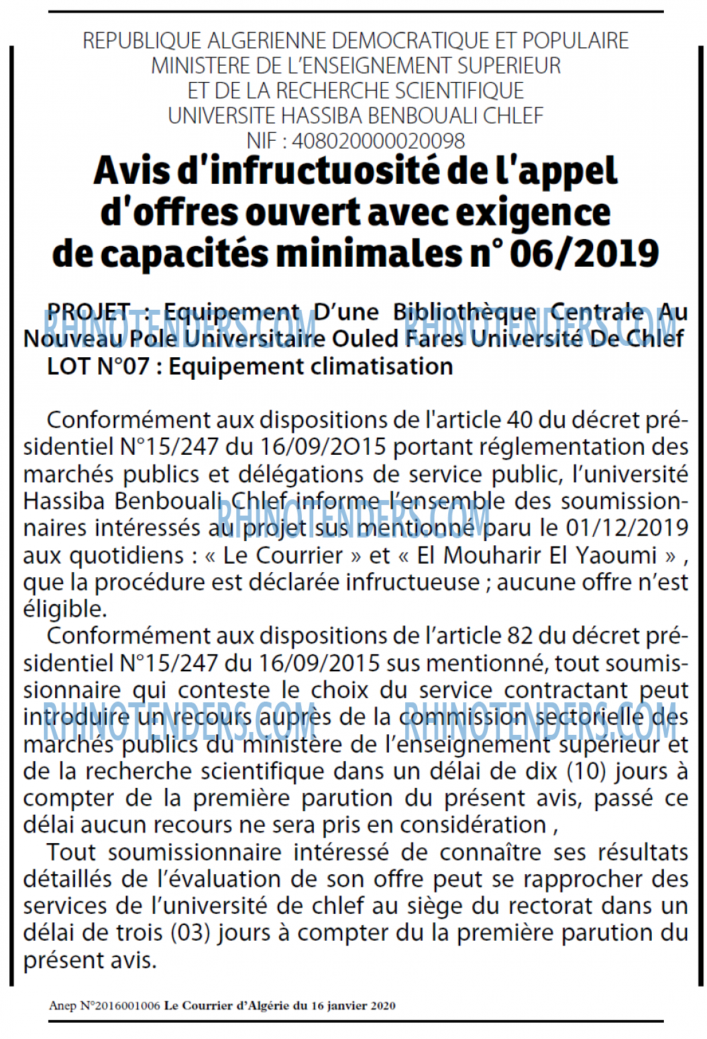 Le Courrier d'Algerie