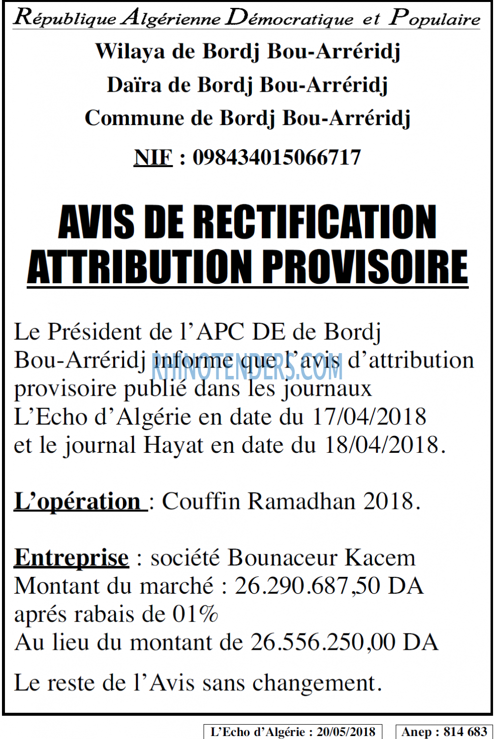 L'ECHO D'ALGERIE