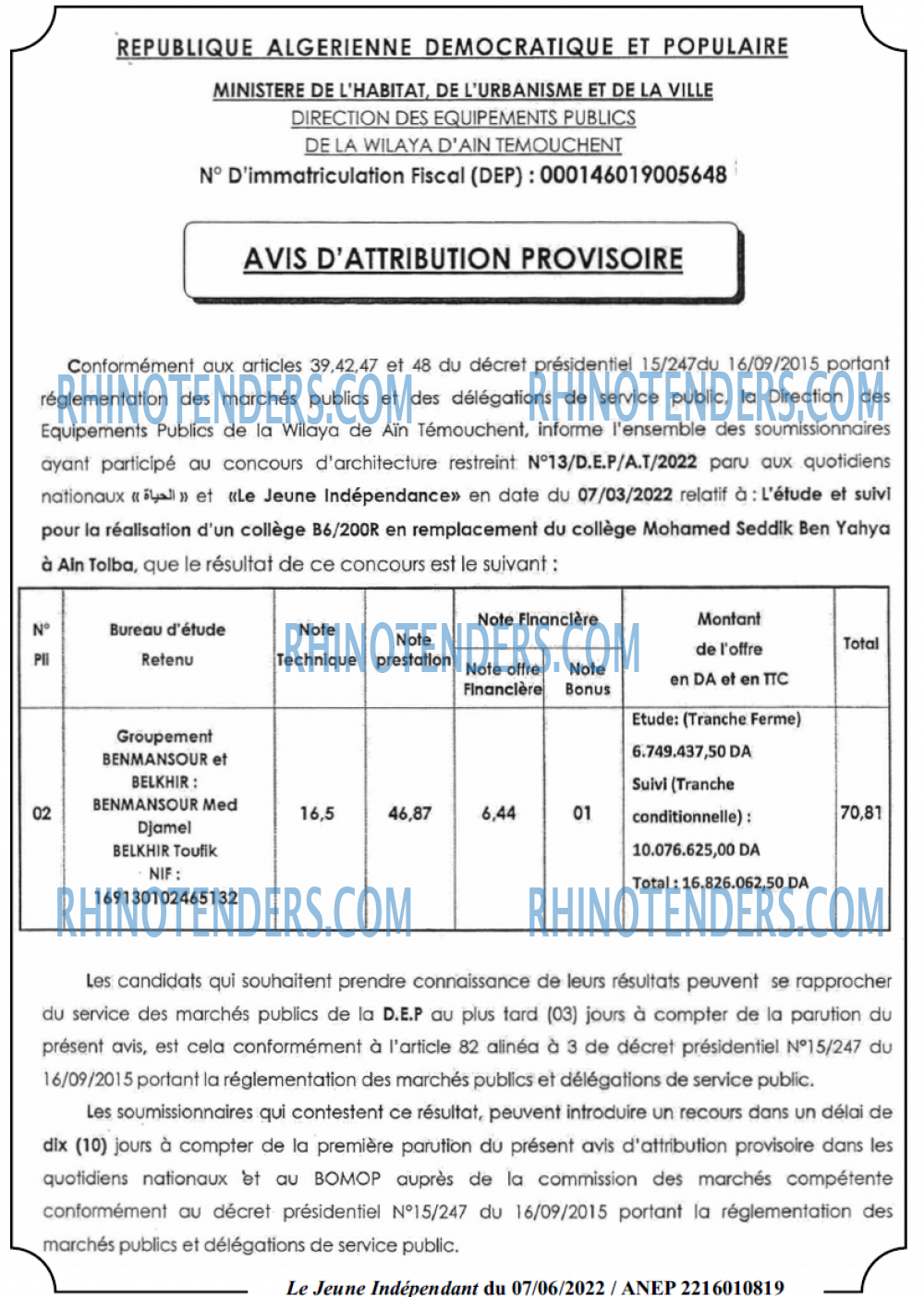 Jeune Independant