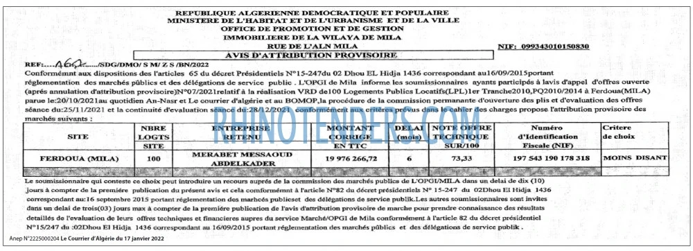 Le Courrier d'Algerie