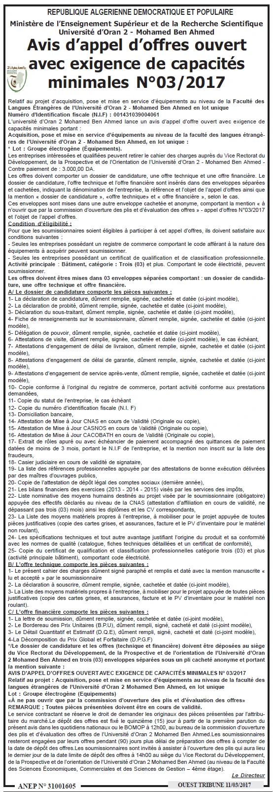 ouest TRIBUNE