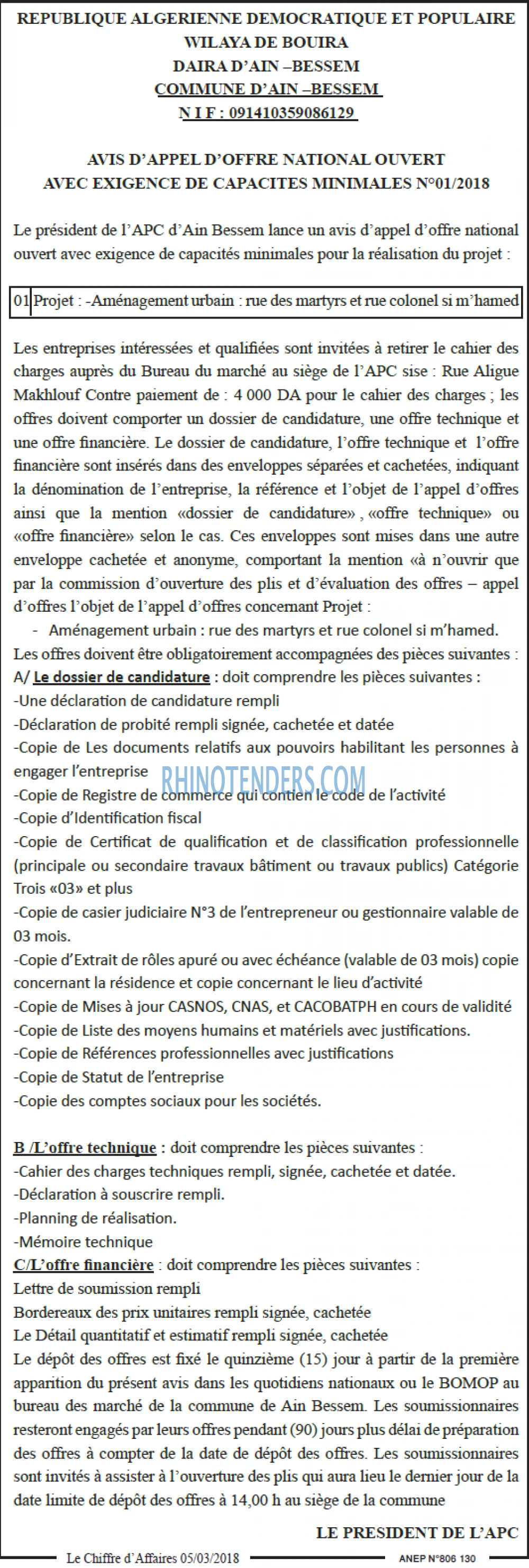 Le Chiffre d'Affaires