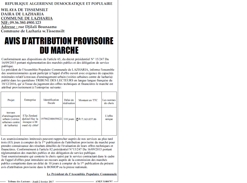 TRIBUNE DES LECTEURS