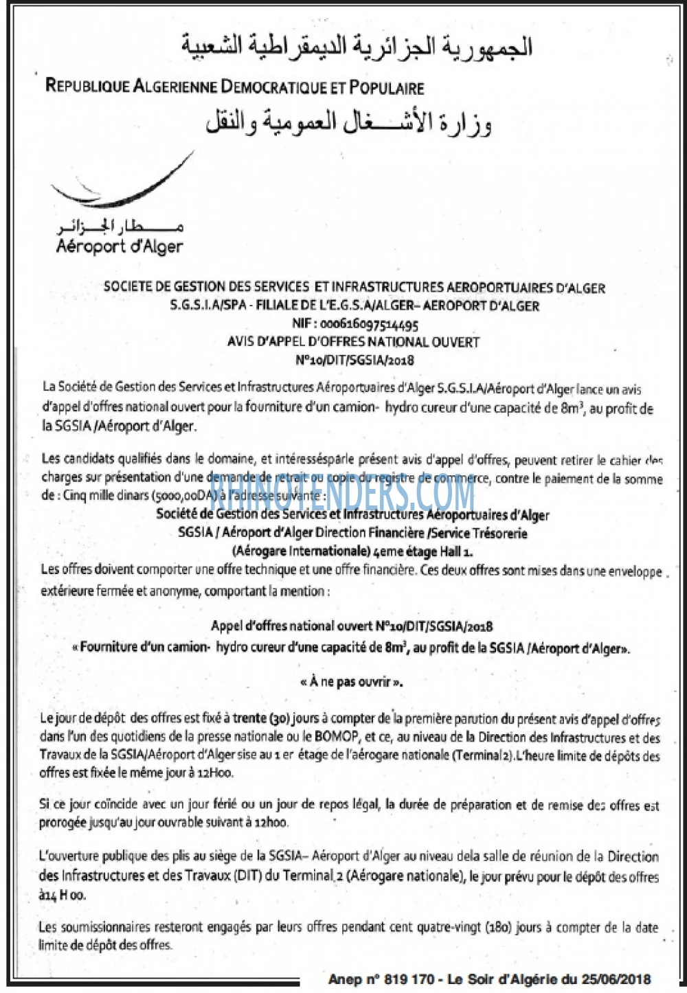 LE SOIR D'ALGERIE