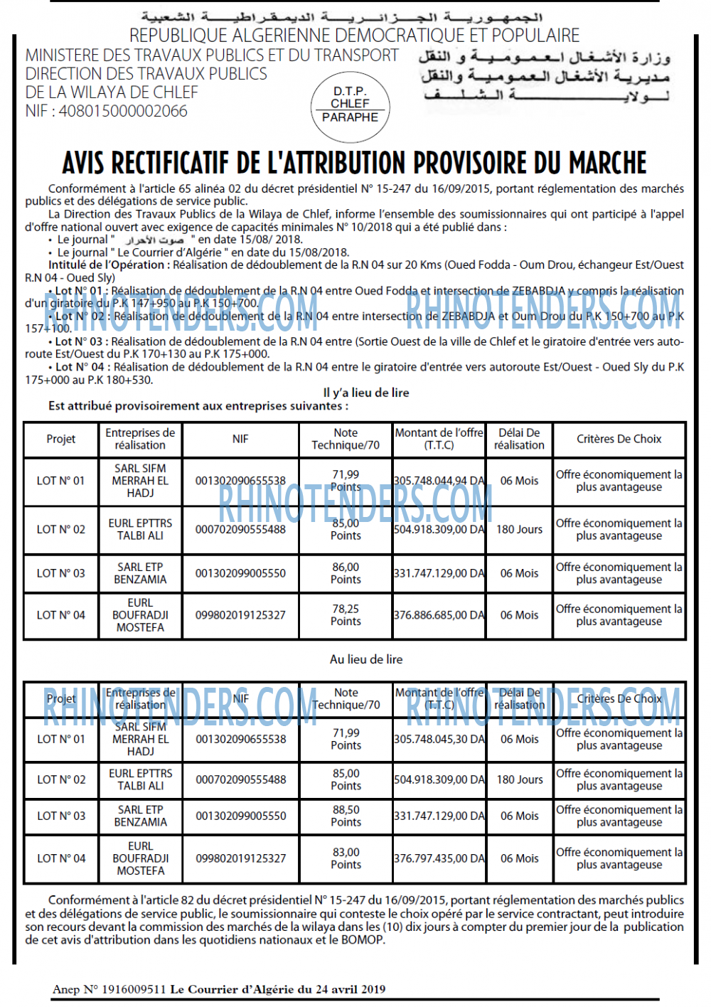 Le Courrier d'Algerie