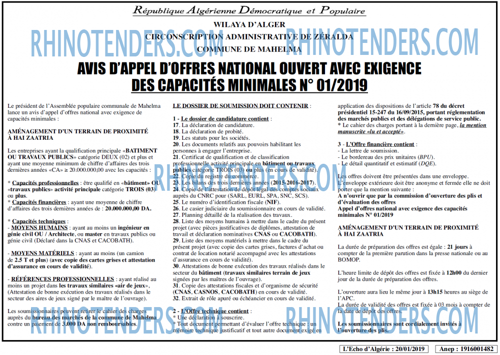 L'ECHO D'ALGERIE