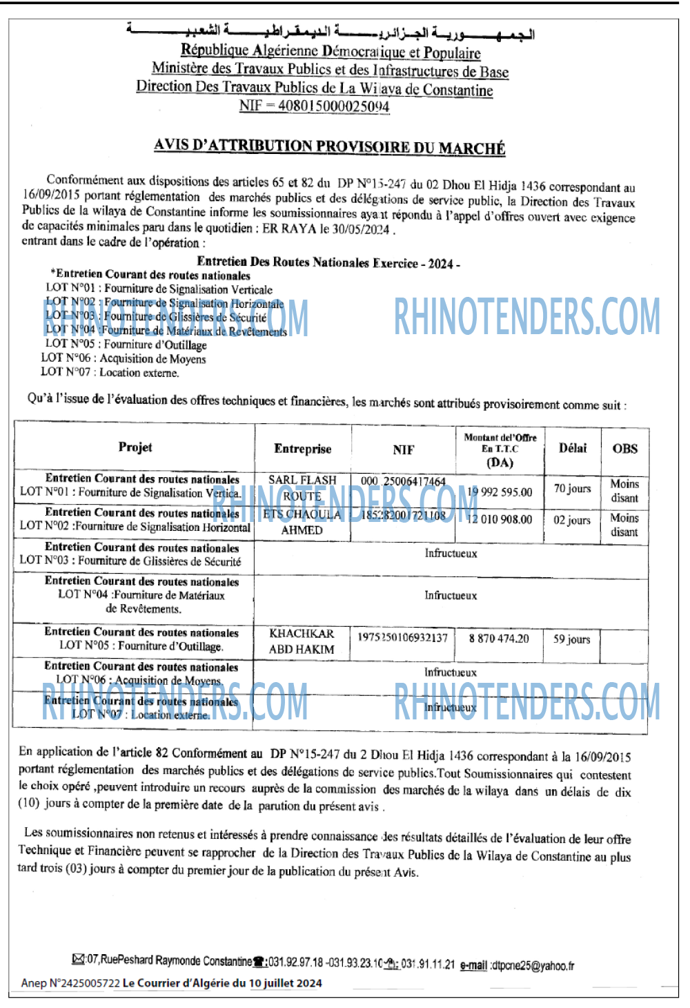 Le Courrier d'Algerie