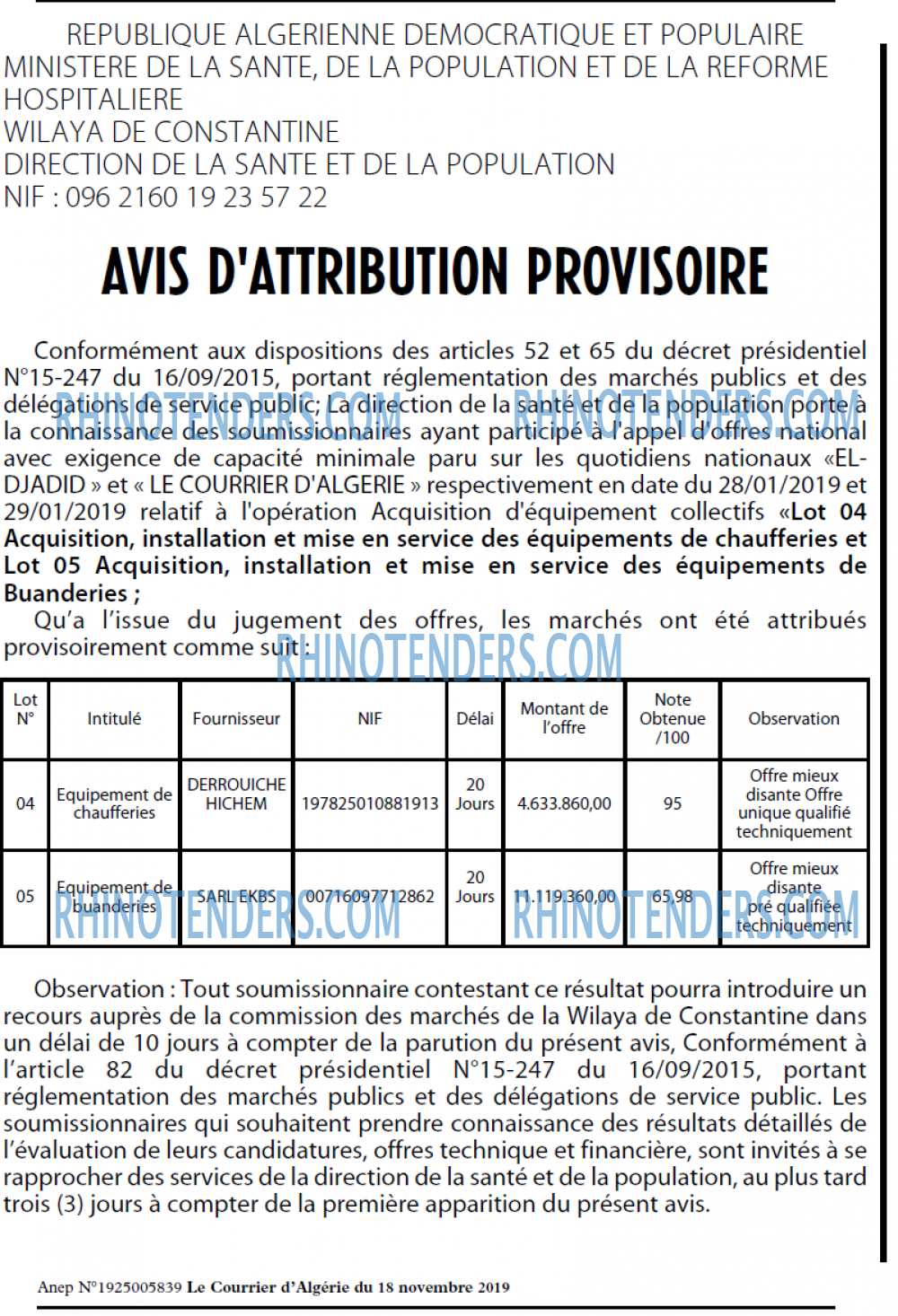 Le Courrier d'Algerie