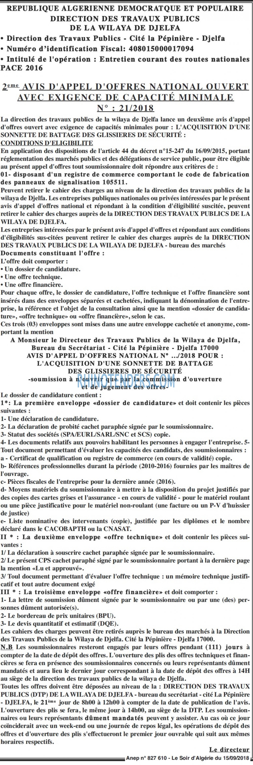 LE SOIR D'ALGERIE