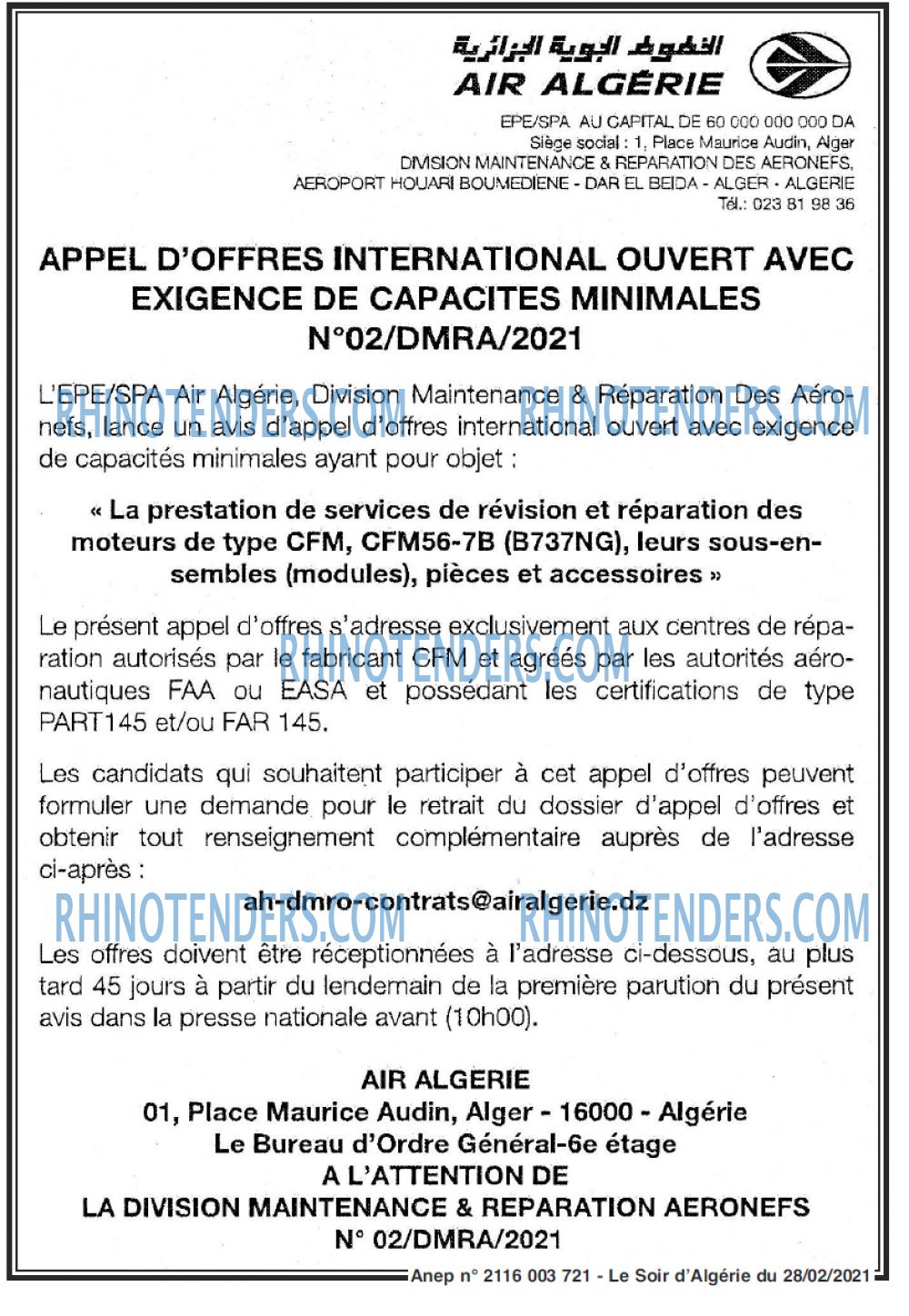 LE SOIR D'ALGERIE