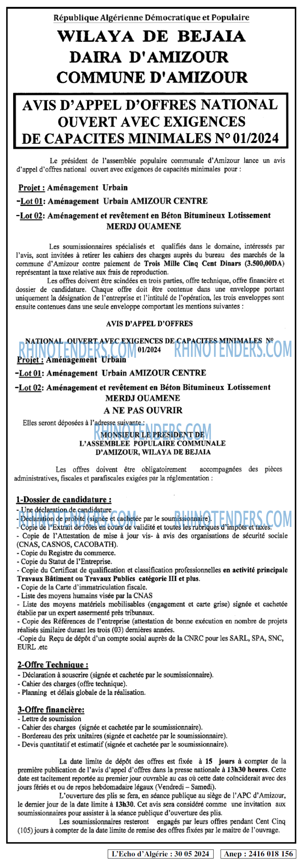 L'ECHO D'ALGERIE