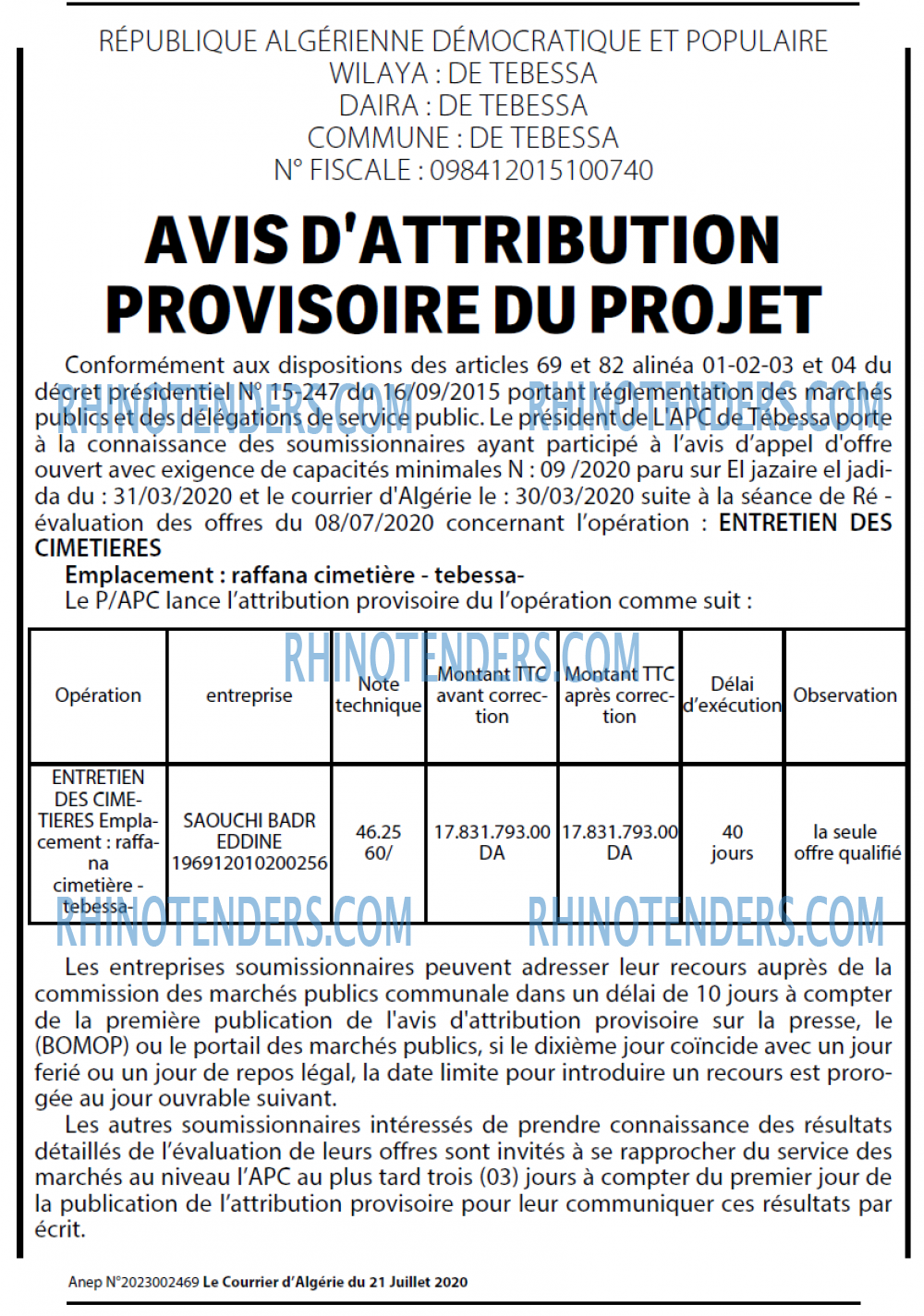 Le Courrier d'Algerie