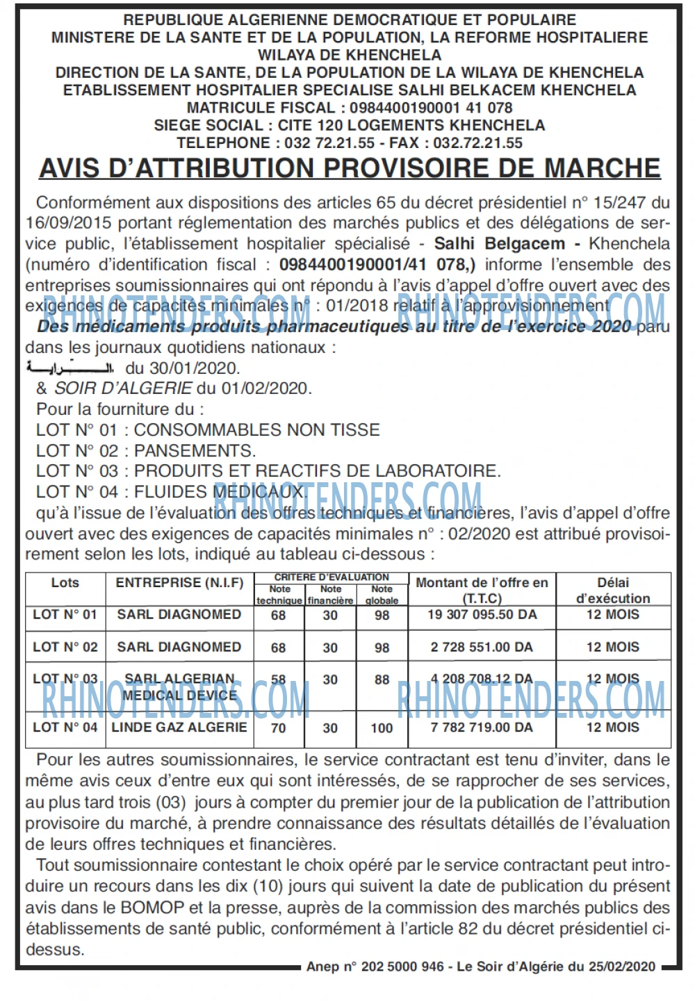 LE SOIR D'ALGERIE