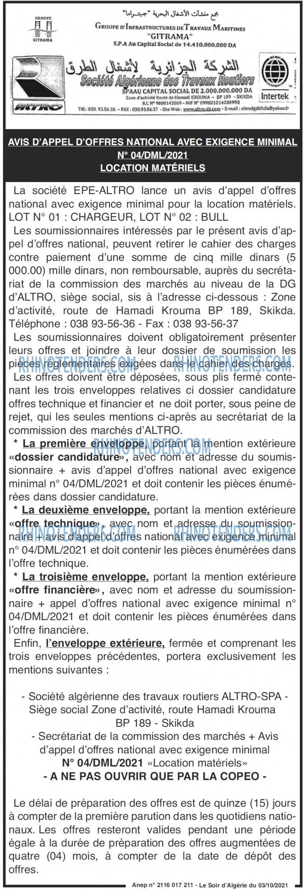 LE SOIR D'ALGERIE