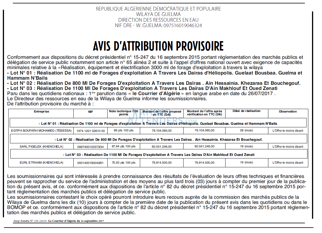 Le Courrier d'Algerie