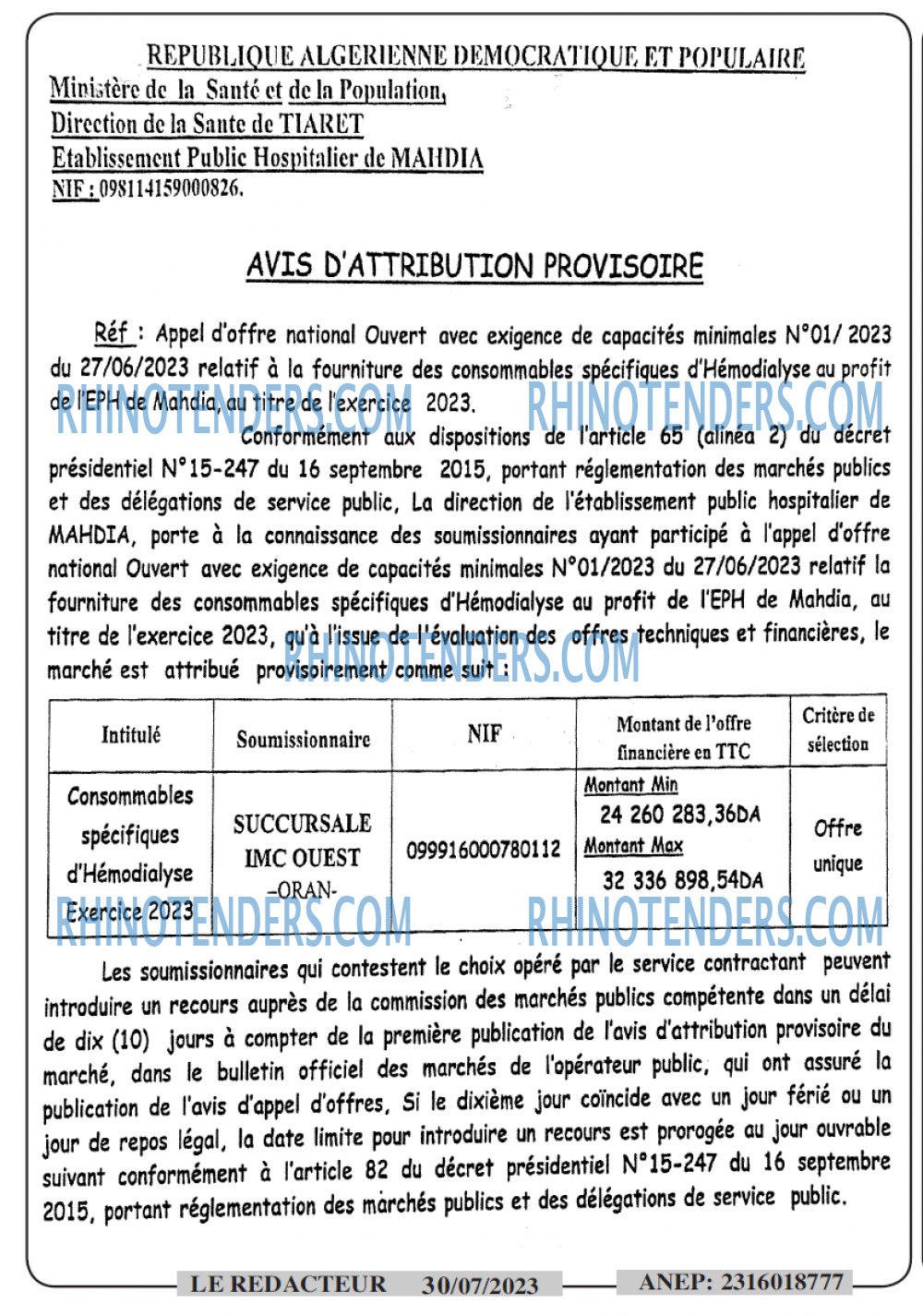 LE REDACTEUR