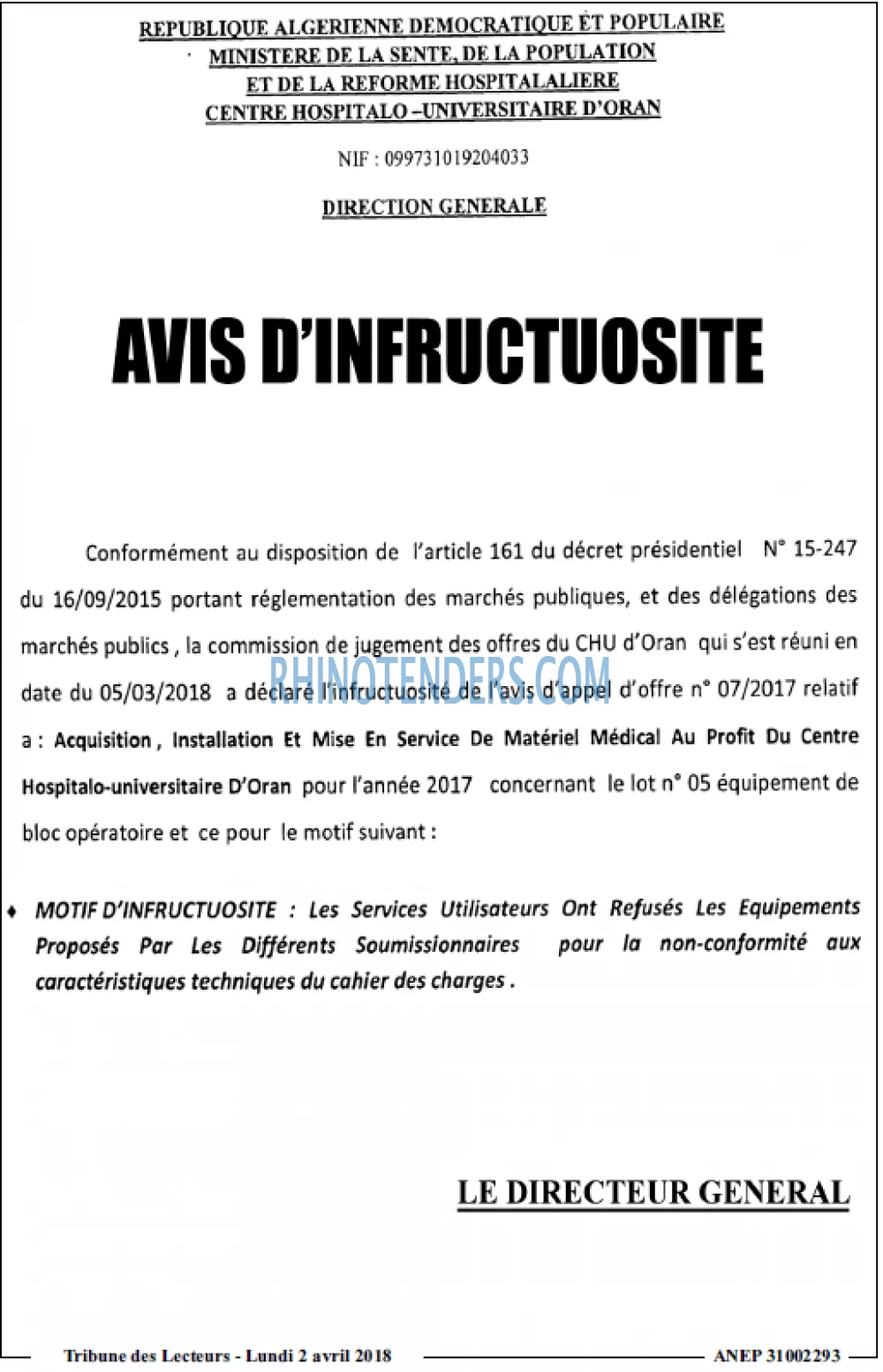 TRIBUNE DES LECTEURS