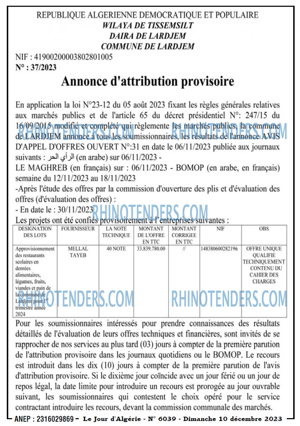 Le Jour d'Algérie