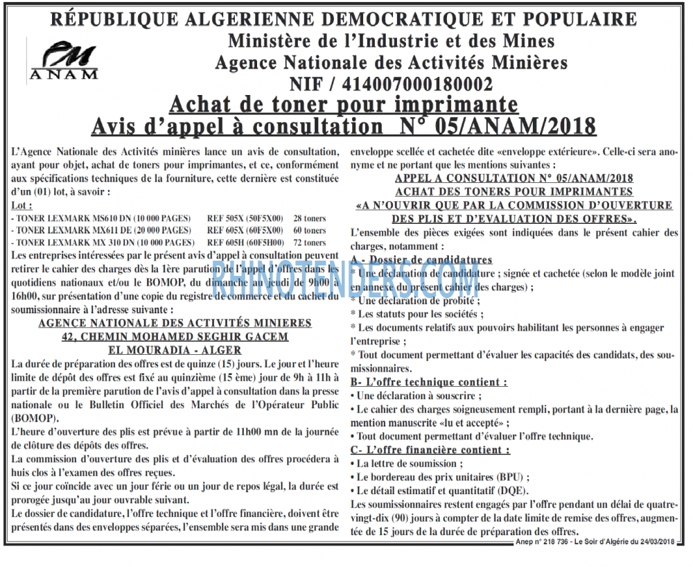 LE SOIR D'ALGERIE