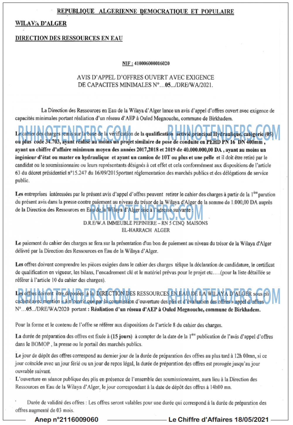 Le Chiffre d'Affaires