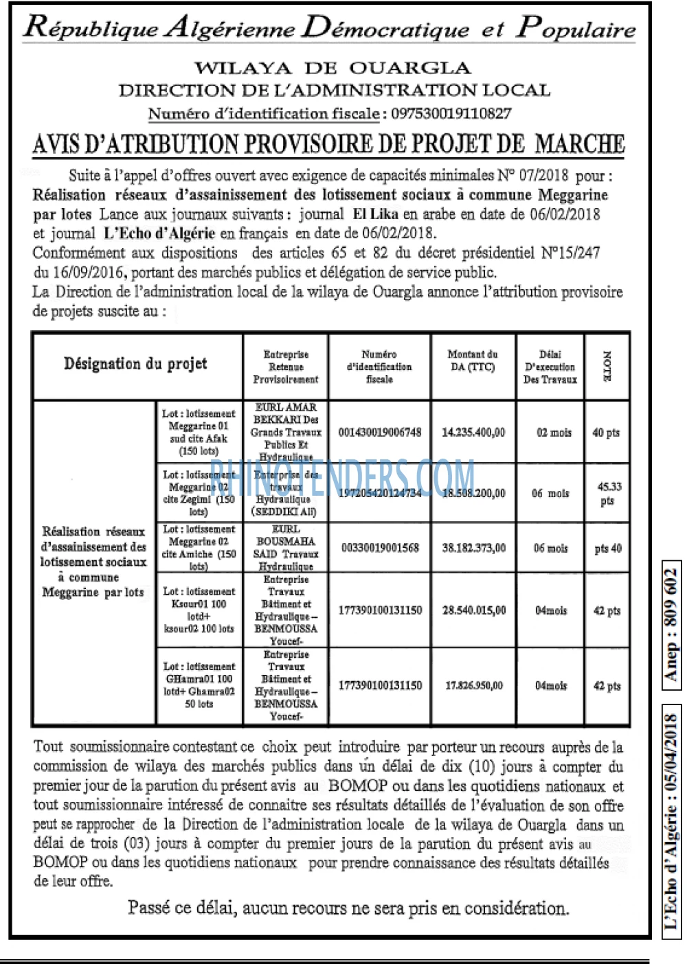 L'ECHO D'ALGERIE
