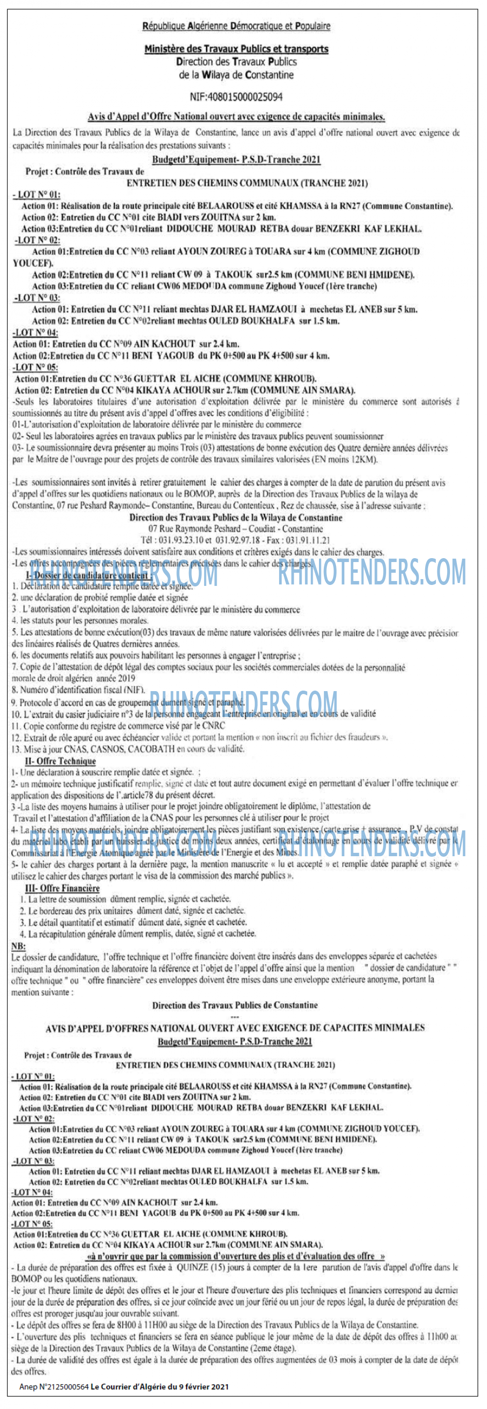 Le Courrier d'Algerie