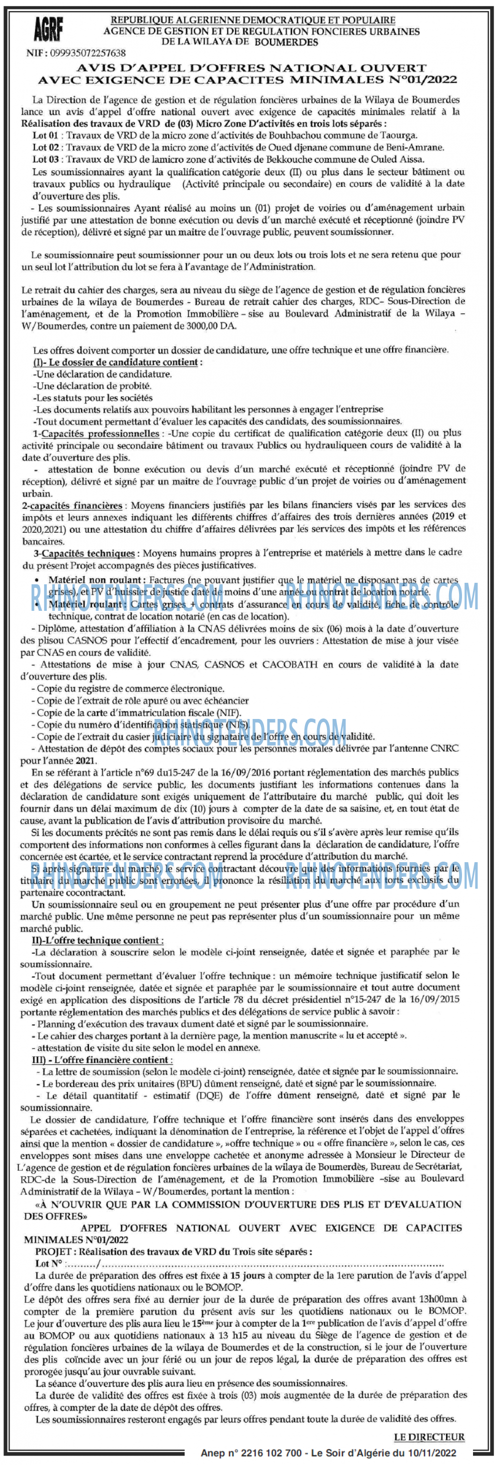 LE SOIR D'ALGERIE