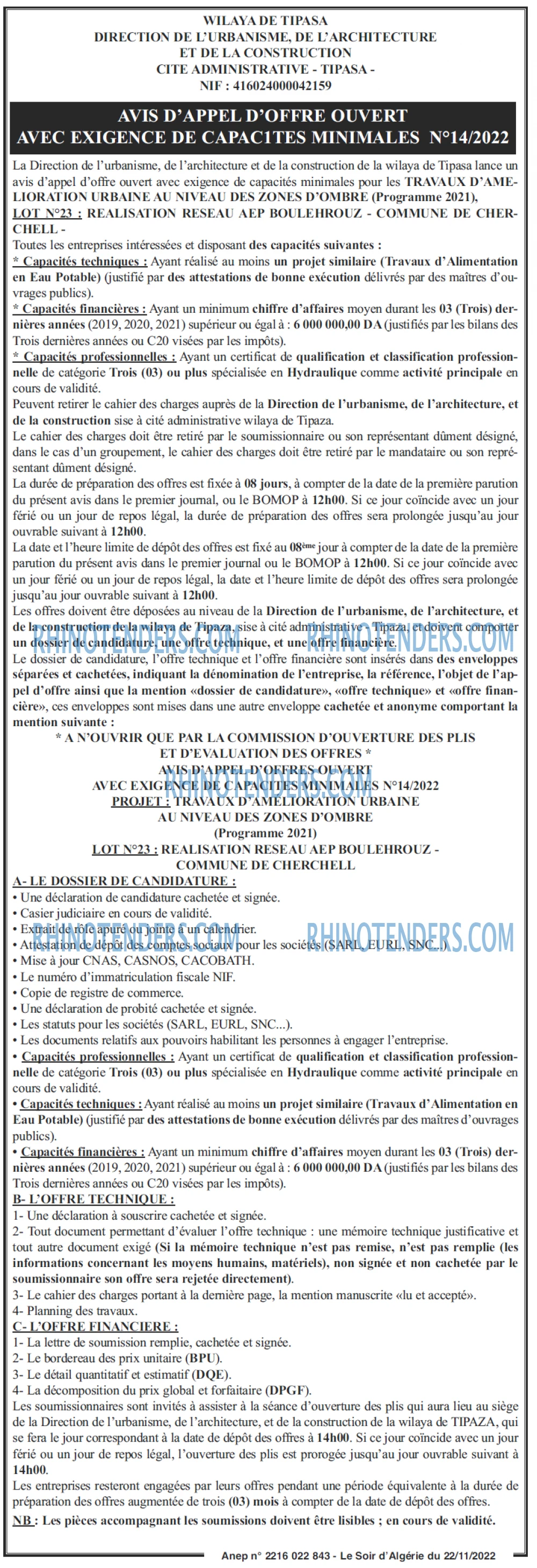 LE SOIR D'ALGERIE