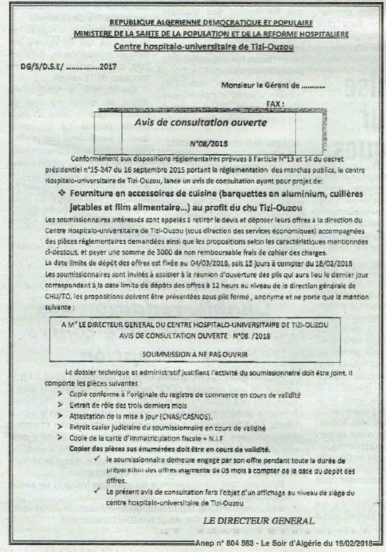 LE SOIR D'ALGERIE